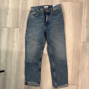 Sandro high rise rigid Classic Blue Denim Jeans 36 or Small